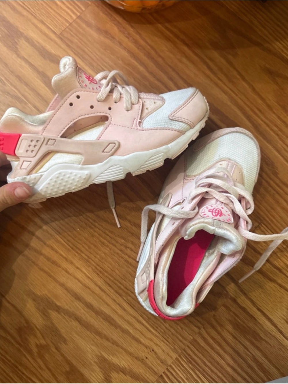 Nike Kids Pink and White Athletic Sneakers